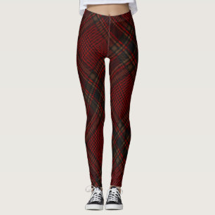 Red Argyle Glen Check Plaid Pattern Leggings