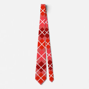 Red Argyle Tie
