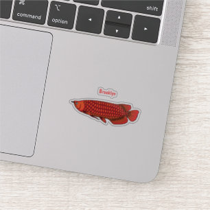 Red Arowana fish cartoon illustration