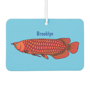 Red Arowana fish cartoon illustration Car Air Freshener