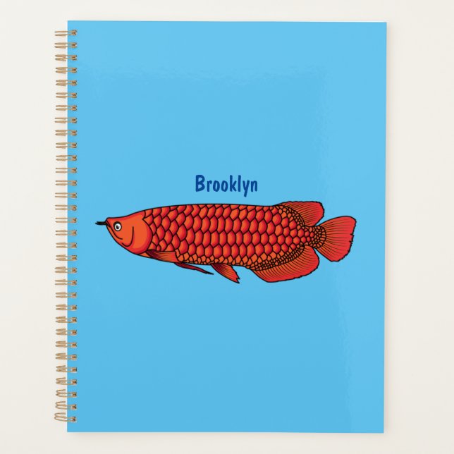 Red Arowana fish cartoon illustration  Planner (Front)