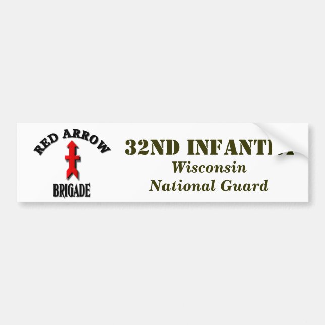 Red Arrow Brigade Military Bumper Sticker (Front)