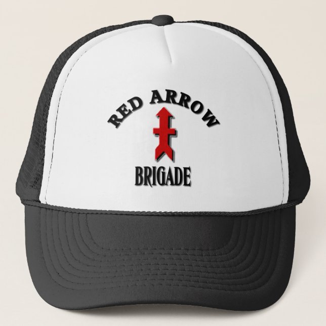 Red Arrow Brigade Military Trucker Hat (Front)
