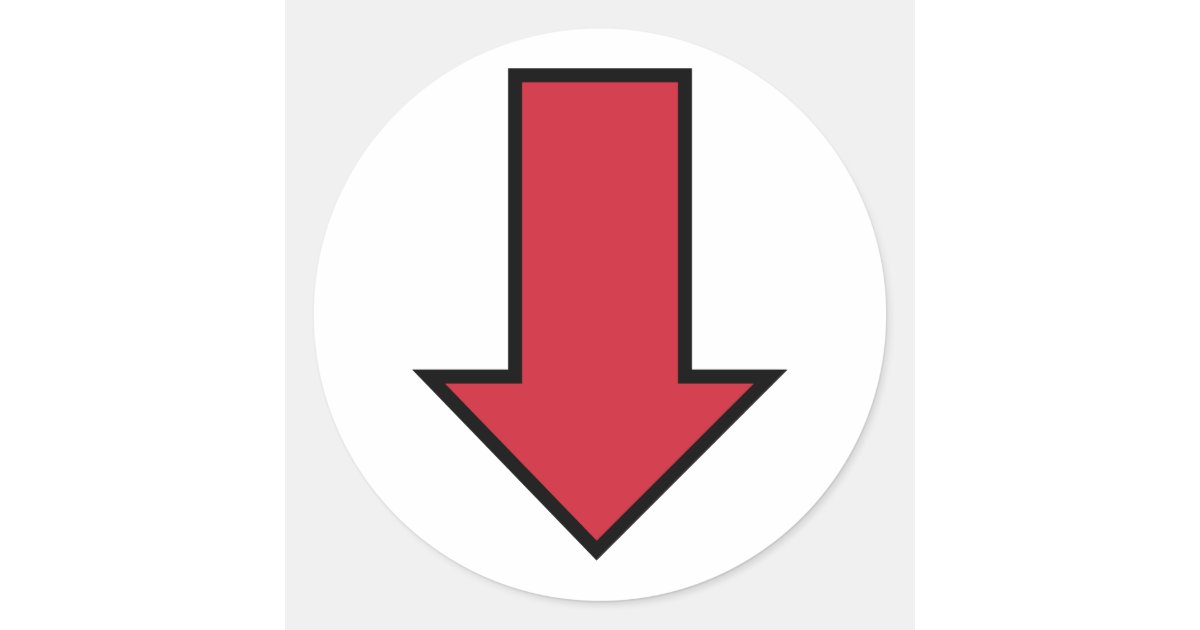 Red Arrow Classic Round Sticker | Zazzle