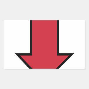 Red Arrow Rectangular Sticker