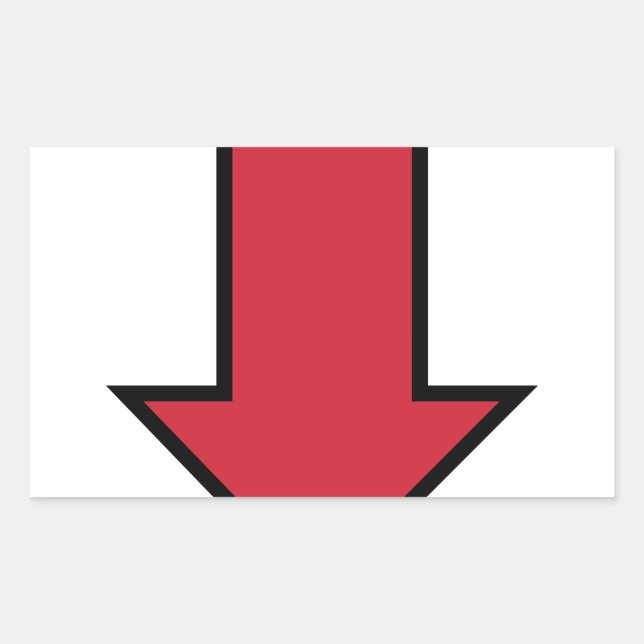 Red Arrow Rectangular Sticker (Front)
