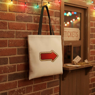 Red Arrow With Lights Tote Bag