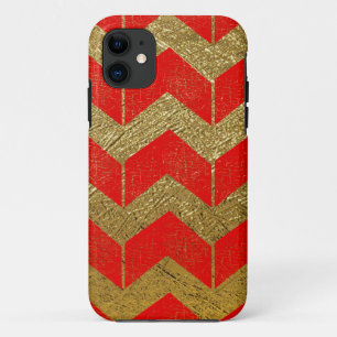 red arrows on golden colour texture iPhone 11 case