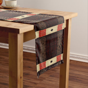 Red Arrows Rustic Stripe Pattern Table Runner