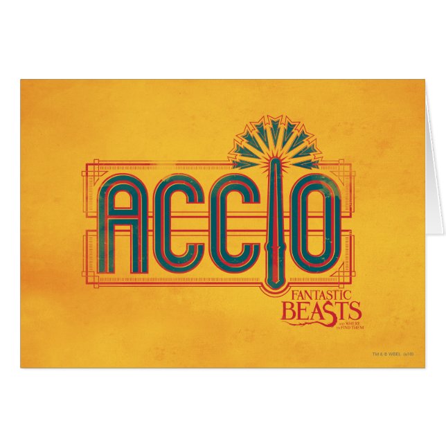 Red Art Deco ACCIO™ Spell Graphic (Front Horizontal)