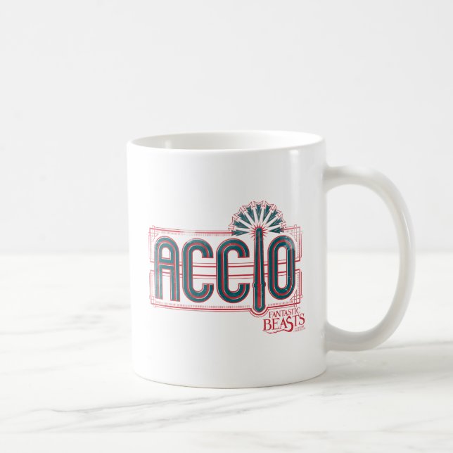 Red Art Deco ACCIO™ Spell Graphic Coffee Mug (Right)
