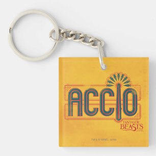 Red Art Deco ACCIO™ Spell Graphic Key Ring
