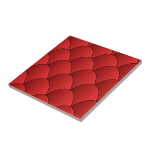 Red Art Deco Design Ceramic Tile