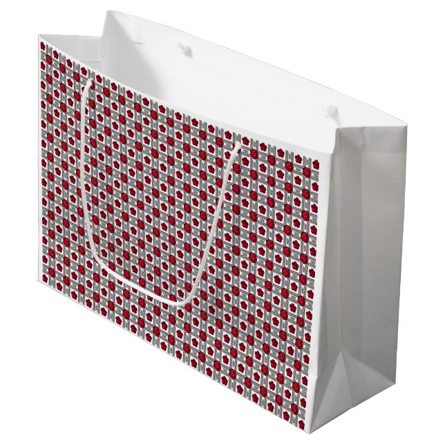 Red Art Deco Pattern Large Gift Bag (Front Angled)