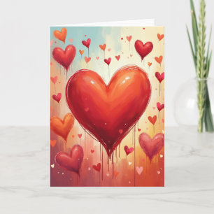 Red Art Hearts Valentine Card