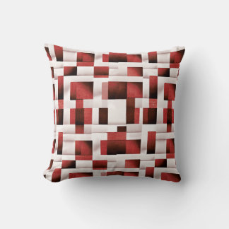 Red Artistic Chequered Motif | Geometric Pattern Cushion