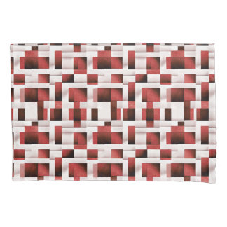 Red Artistic Chequered Motif | Geometric Pattern Pillowcase