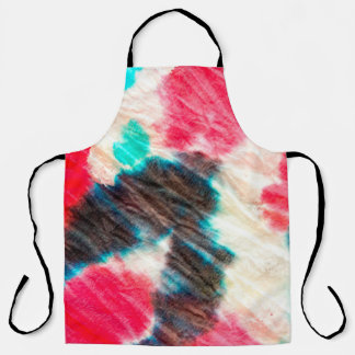Red Artistic Dirty. Shibori Pattern. Summer Brush  Apron