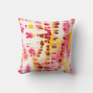 Red Artistic Dirty. Tie Dye Texture. Gray Brush Pa Cushion