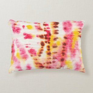 Red Artistic Dirty. Tie Dye Texture. Gray Brush Pa Decorative Cushion