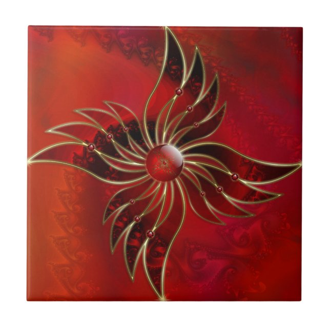 Red As the Flame Decorative Tile (Front)