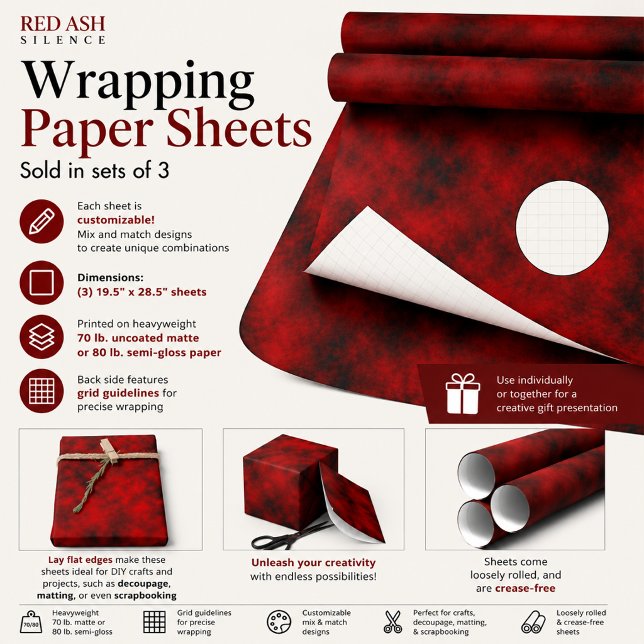 Red Ash Silence Wrapping Paper Sheet (Creator Uploaded)