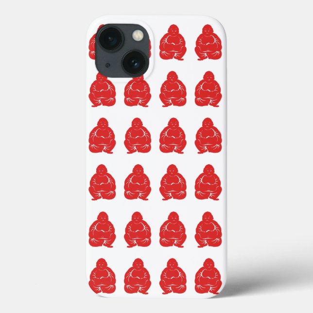 Red Asian Moods Buddah Boys Case-Mate iPhone Case (Back)