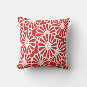 Red Asian Moods Floral Cushion