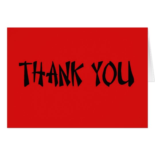 Red Asian Thank You Card