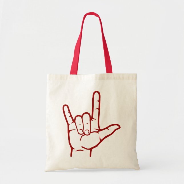 Red ASL I Love You Bag (Front)