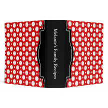 Red Assorted Polka Dots 2" Recipe Binder