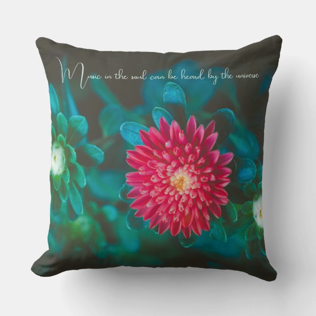 Red aster flower cushion (Front)