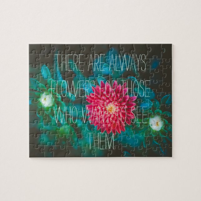 Red aster flower jigsaw puzzle (Horizontal)