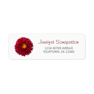 Red Aster Return Address Label