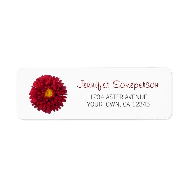 Red Aster Return Address Label (Front)