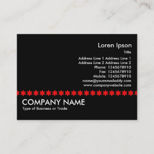Red Asterisk Line - Black Business Card