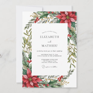 Red Atmospheric Winter Wedding Invitation