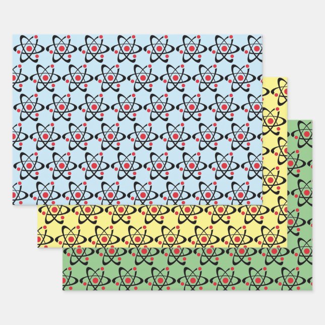 Red Atoms Science Design Wrapping Paper Sets (Set)