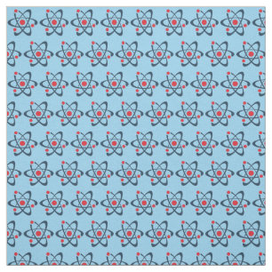 Red Atoms Tiled Design Fabric