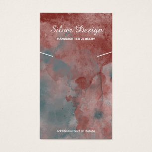 Red Auburn Watercolor Necklace - Display Card