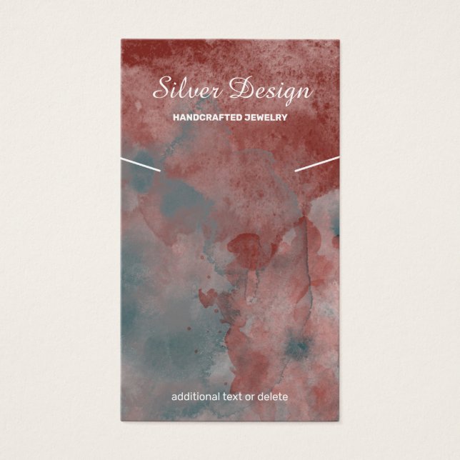 Red Auburn Watercolor Necklace - Display Card (Front)
