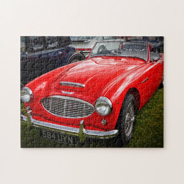 Red Austin Healey 3000 classic sports car Jigsaw Puzzle (Horizontal)