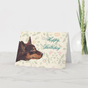 Red Australian Kelpie Happy Birthday Card