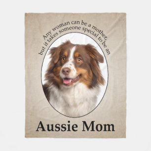 Red Australian Shepherd Mum Fleece Blanket