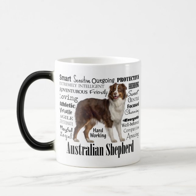 Red Australian Shepherd Traits Magic Mug (Left)