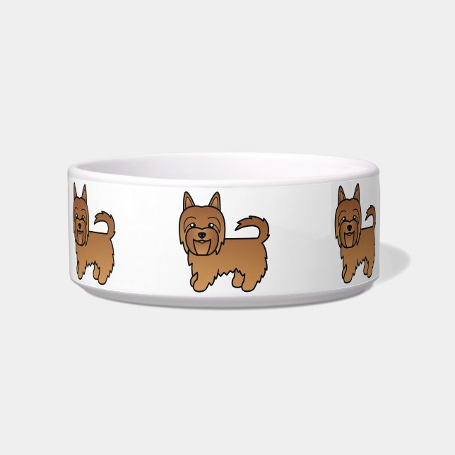 Red Australian Terrier Cute Cartoon Dog Bowl (Front)