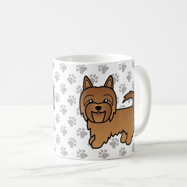 Red Australian Terrier Cute Cartoon Dog Coffee Mug (Front Right)