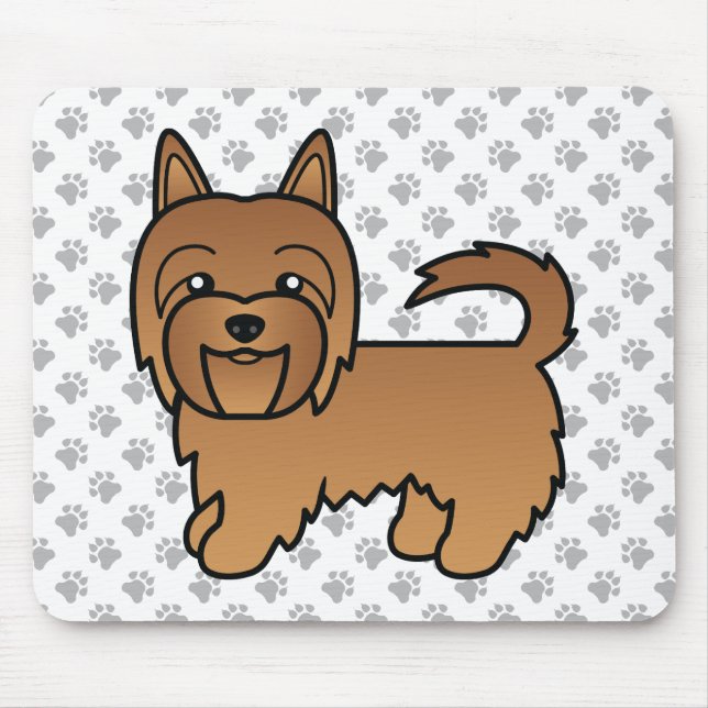 Red Australian Terrier Cute Cartoon Dog Mouse Pad (Front)