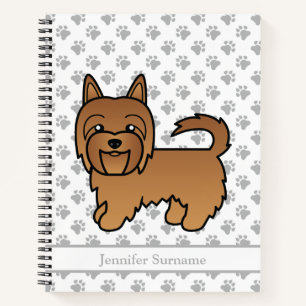 Red Australian Terrier Cute Cartoon Dog Notebook
