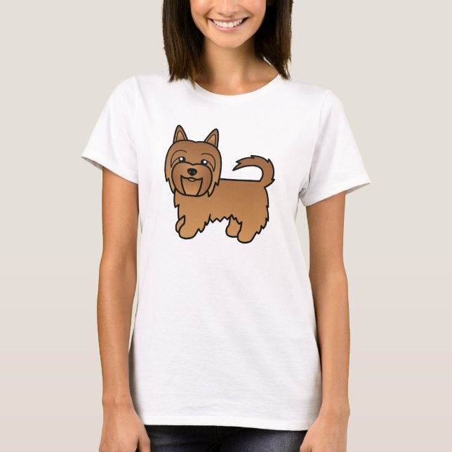 Red Australian Terrier Cute Cartoon Dog T-Shirt (Front)